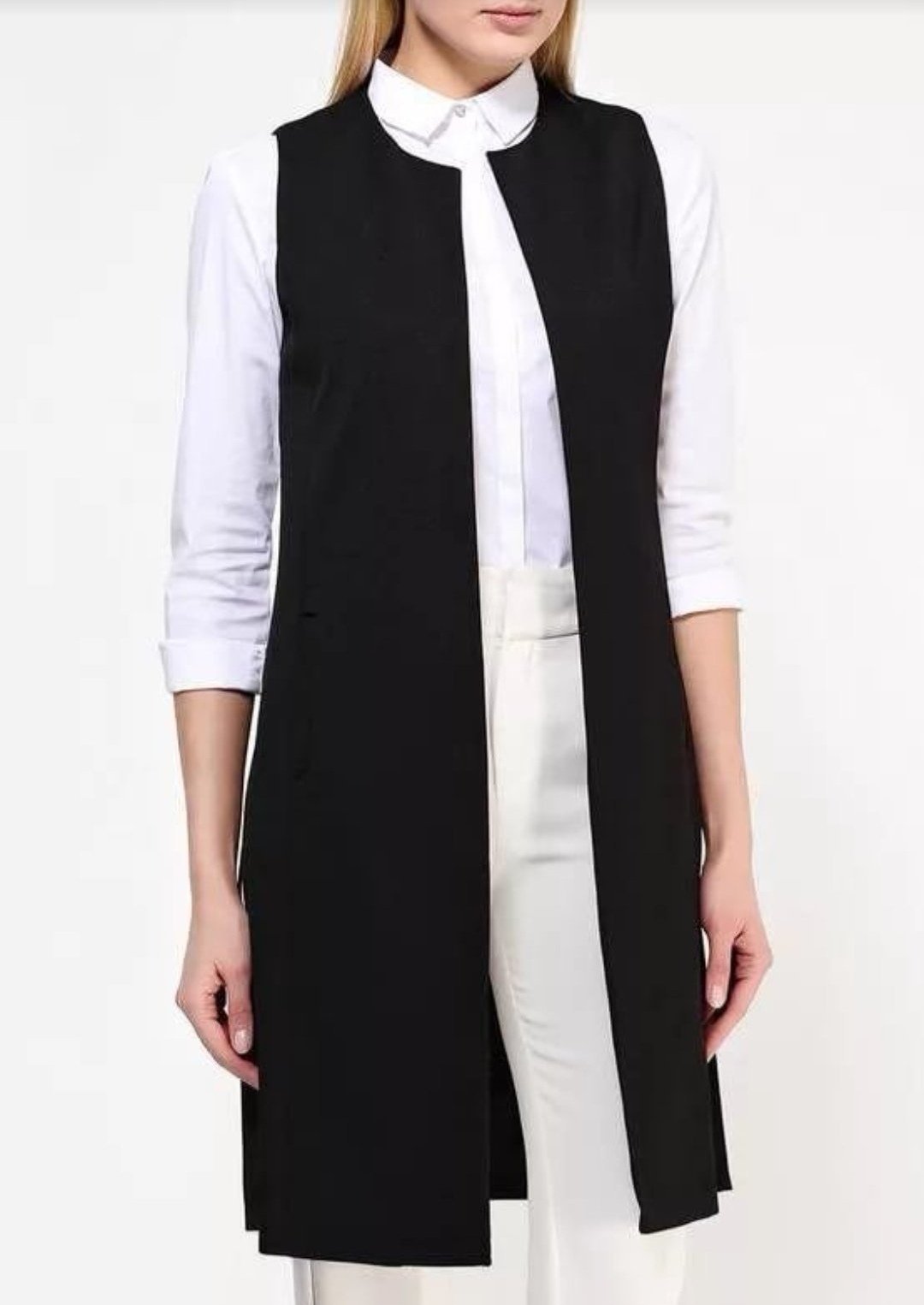 Longue jacket sans manches 