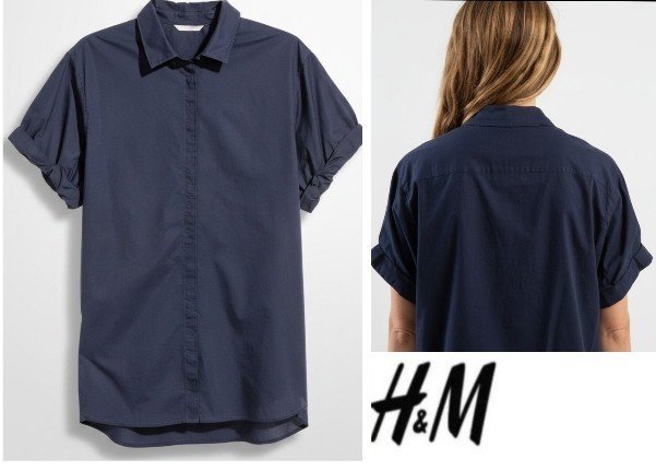 Blouse H&M 100%cotton à manches courbés 