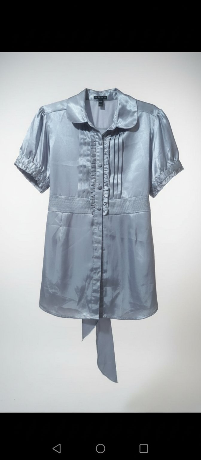 Blouse satinée ajustée silver