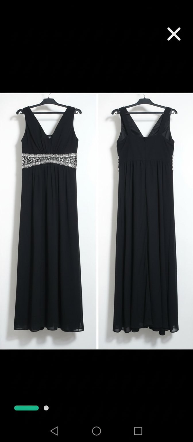 Robe soirée en voile et strass