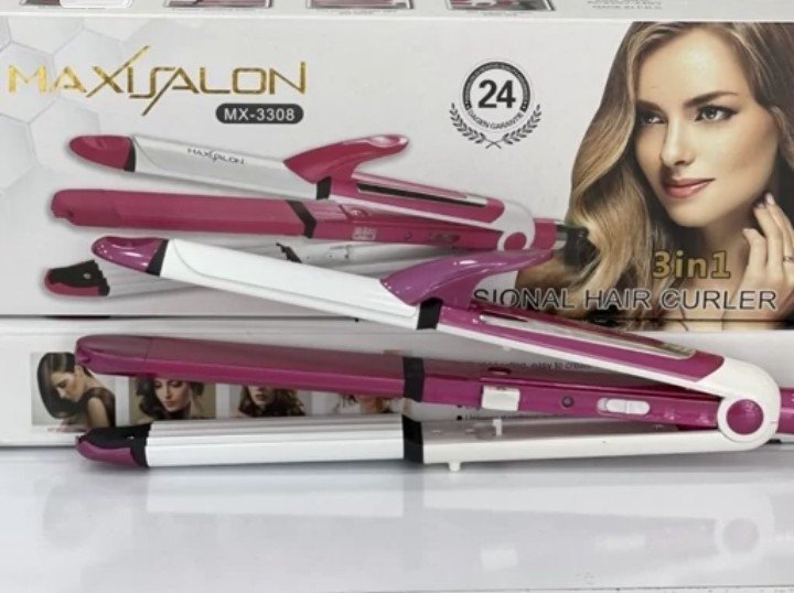 Plaque cheveux 3 en 1 professionnelle MAXISALON MX-3308