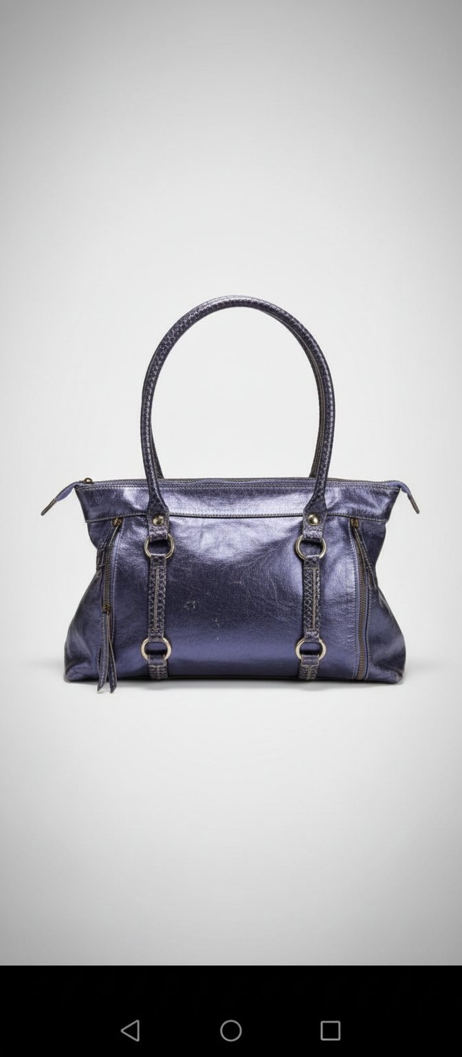 Marco Buggiani leather purple tote bag _ made in Italy