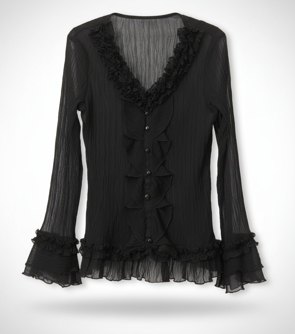 Chemise en voile plissée 