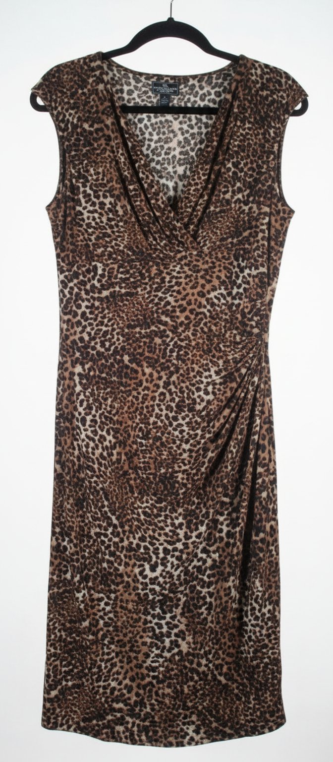 Robe stretch imprimée léopard 