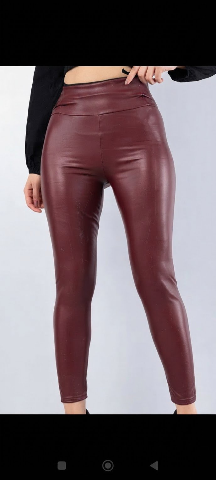 Legging en semi-cuir 