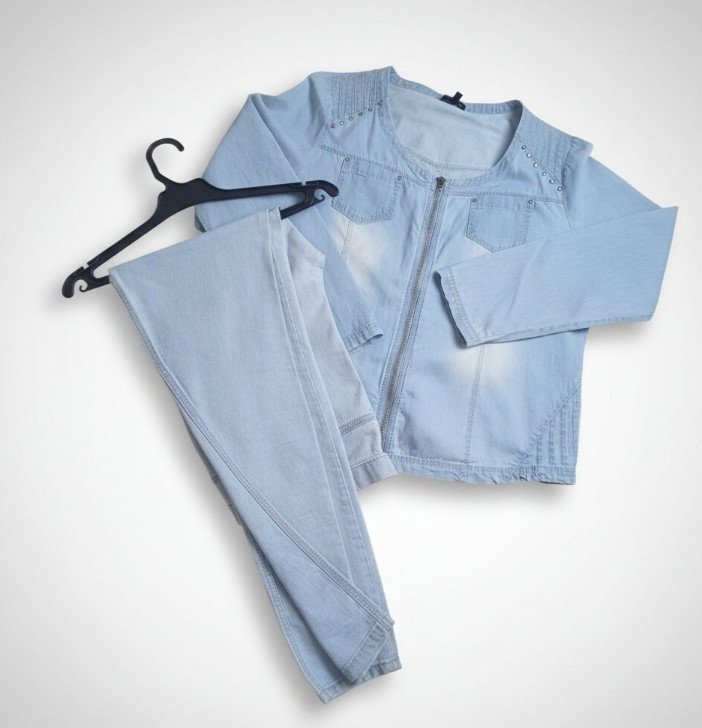 Set en jeans délavé 