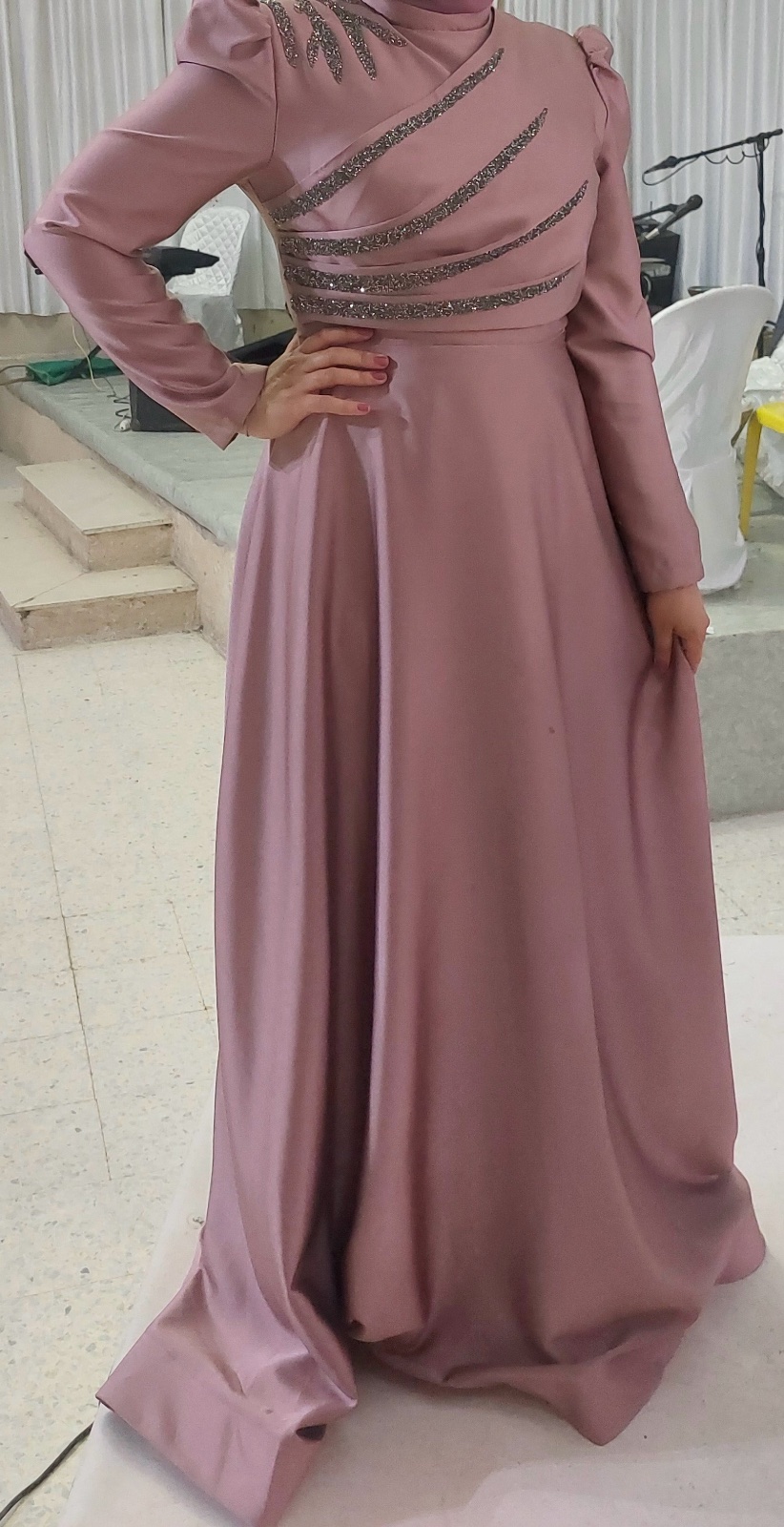 Robe soirée satin 