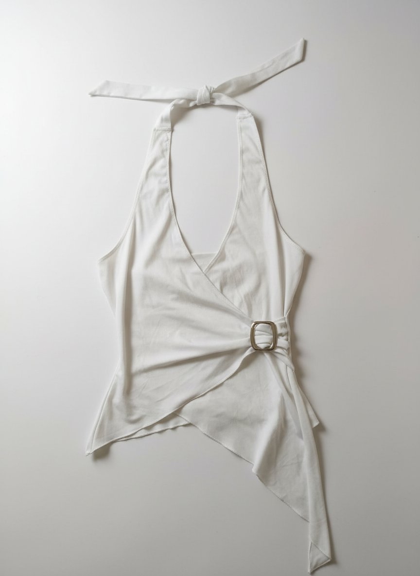 White halter y2k wrap ˚˖𓍢ִ໋🦢˚