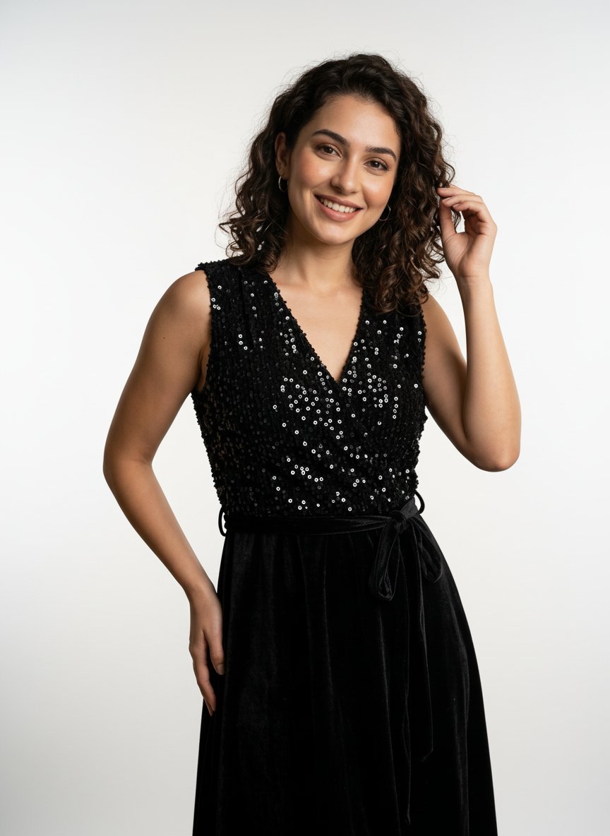 Robe noir courte velour
