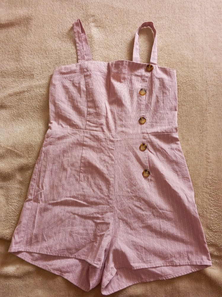 combinaison chort rose poudré
