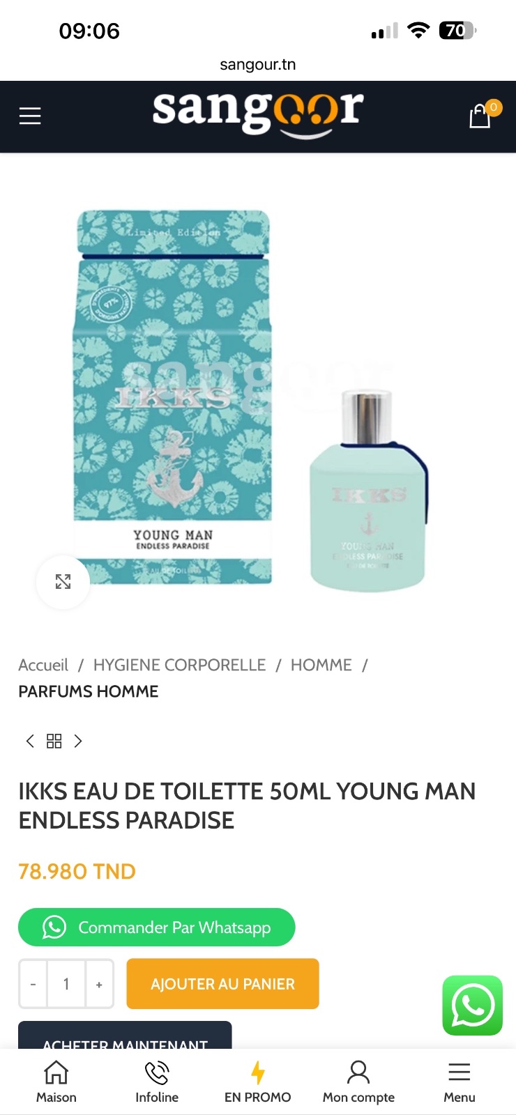 Parfum homme Ikks young Man