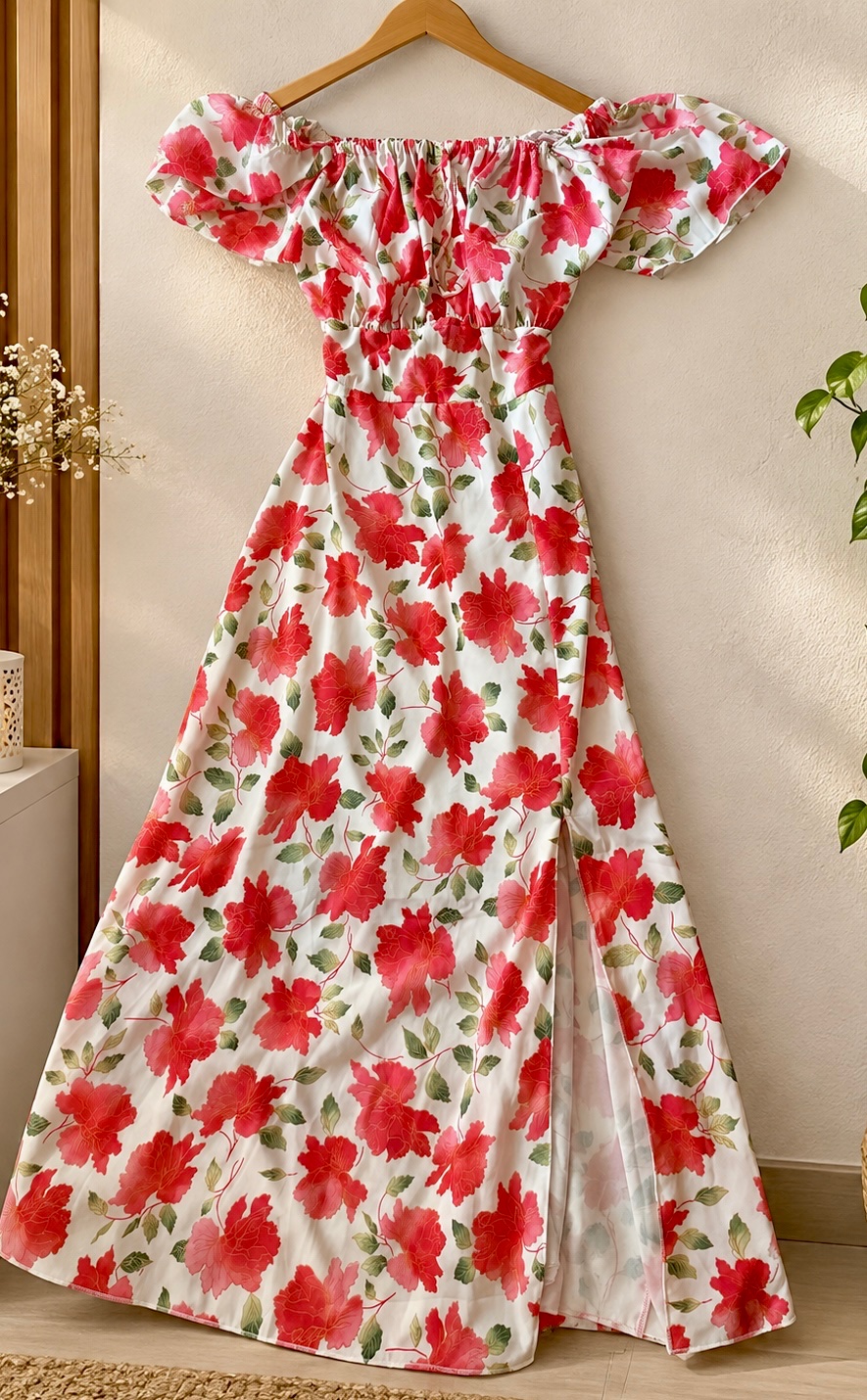 🌸 Robe longue fleurie  Élégante & féminine 🌸