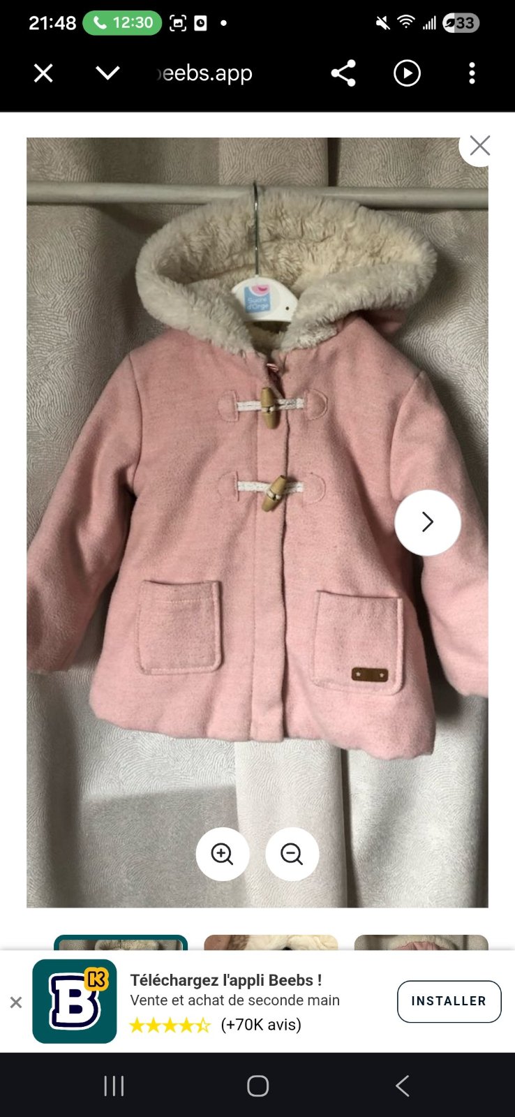 Manteau rose