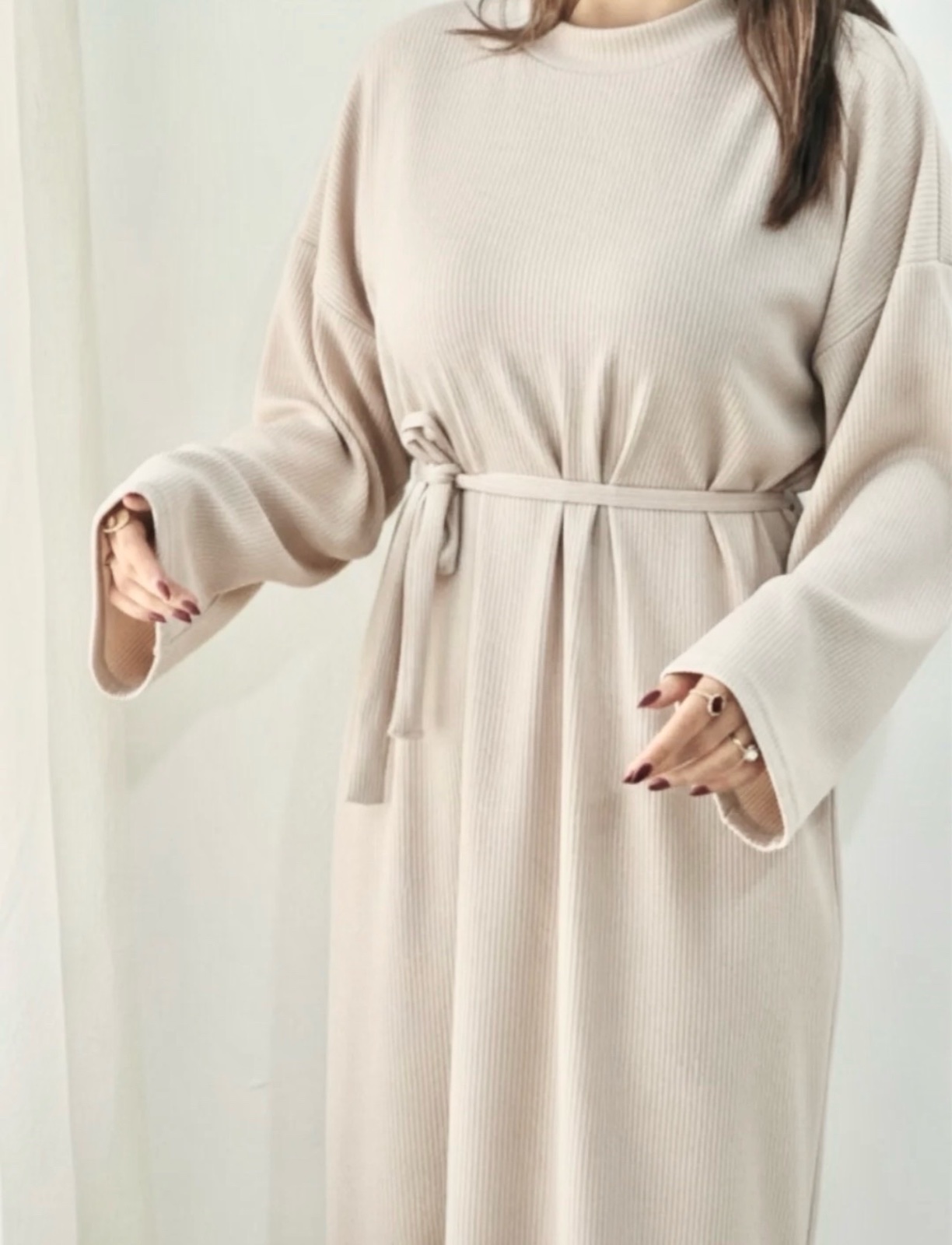 Robe longue large blanc cassé