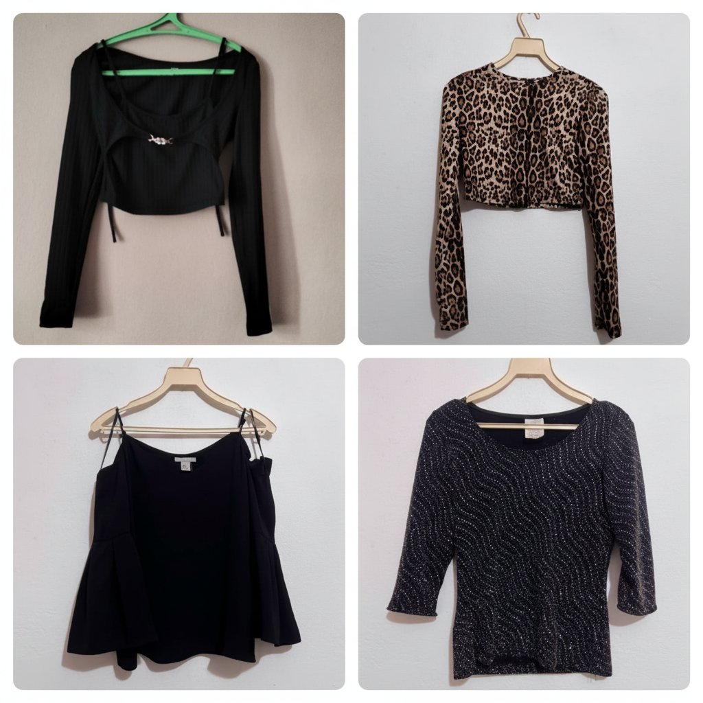Lot Top cache-cœur (wrap top) court avec ceinture oir 36 Pull “Top off-shoulder manches trois-quarts” 34 Top ctop shein taille 38 Pull 3/4 taille 36 +2 cadeaux🎁📦❤️💜 