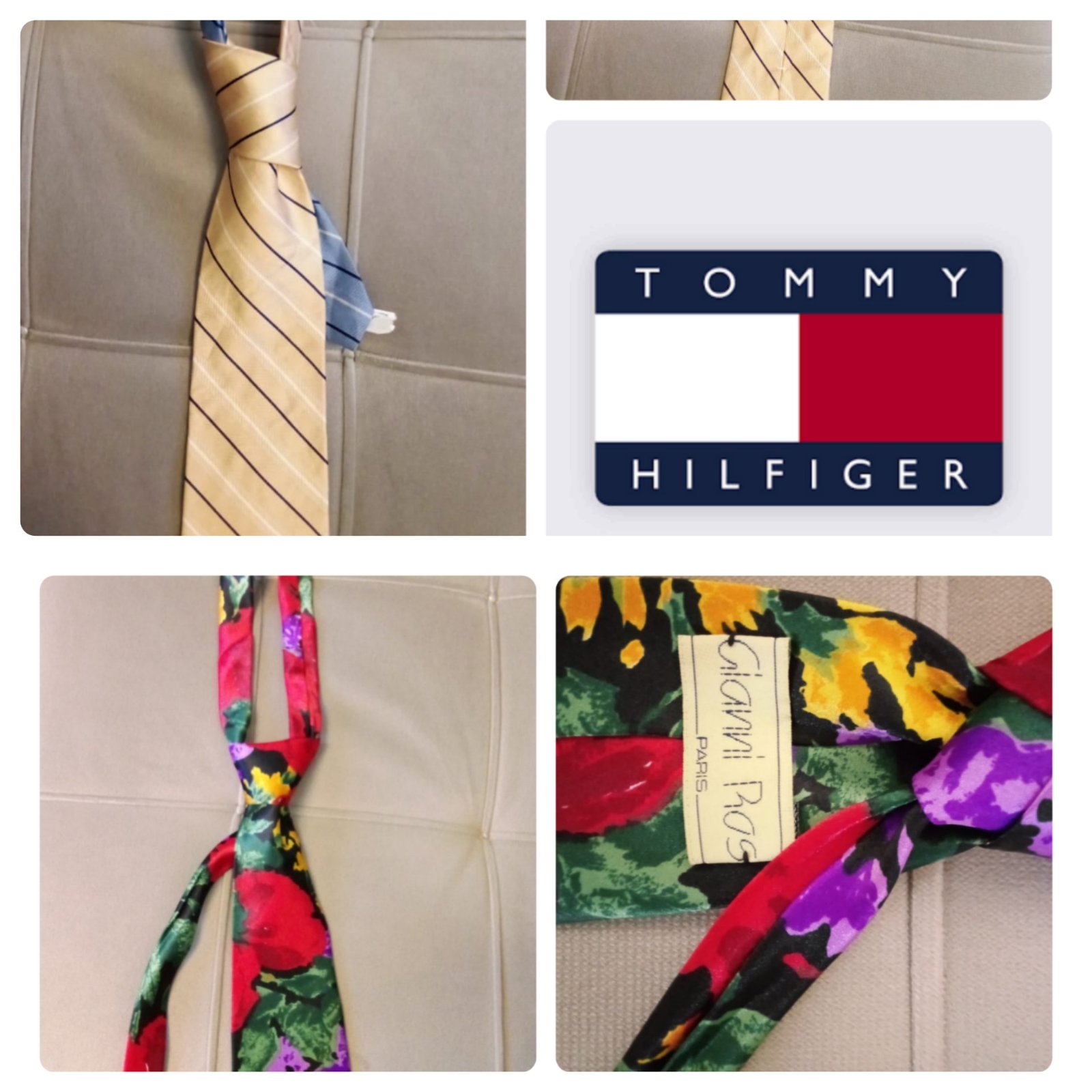 2 cravates chic de la marque tommy hilfiger et gianni rossi 