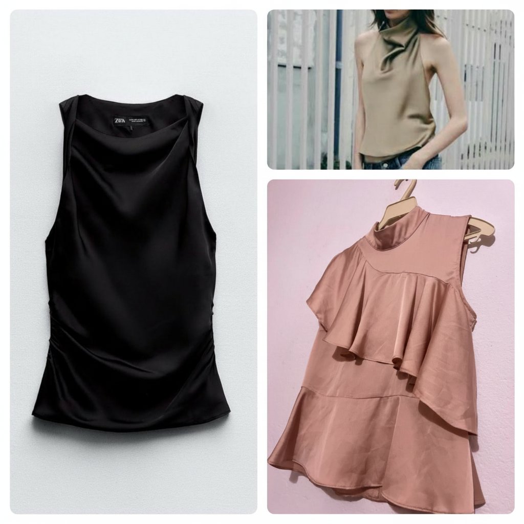 Top zara saumon 