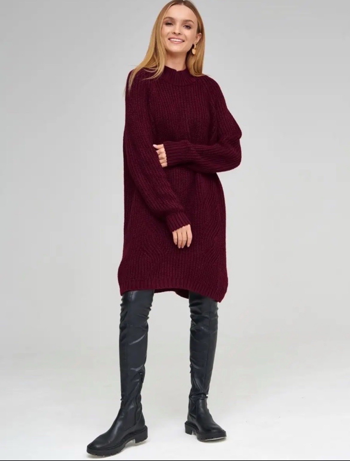 Robe-pull burgundy 