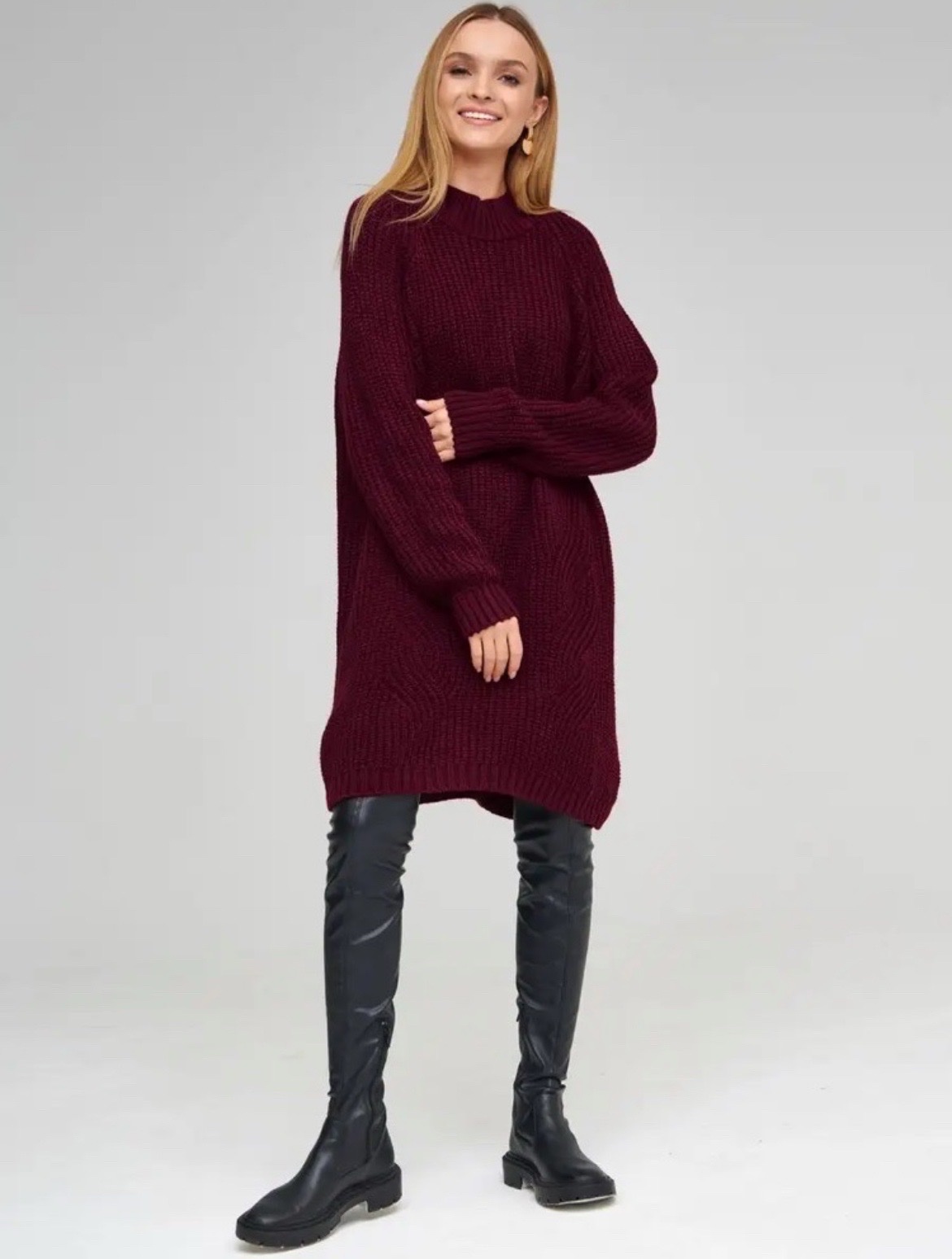 Robe-pull burgundy 