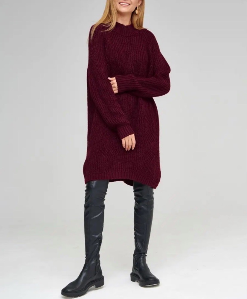 Robe-pull burgundy taille L 