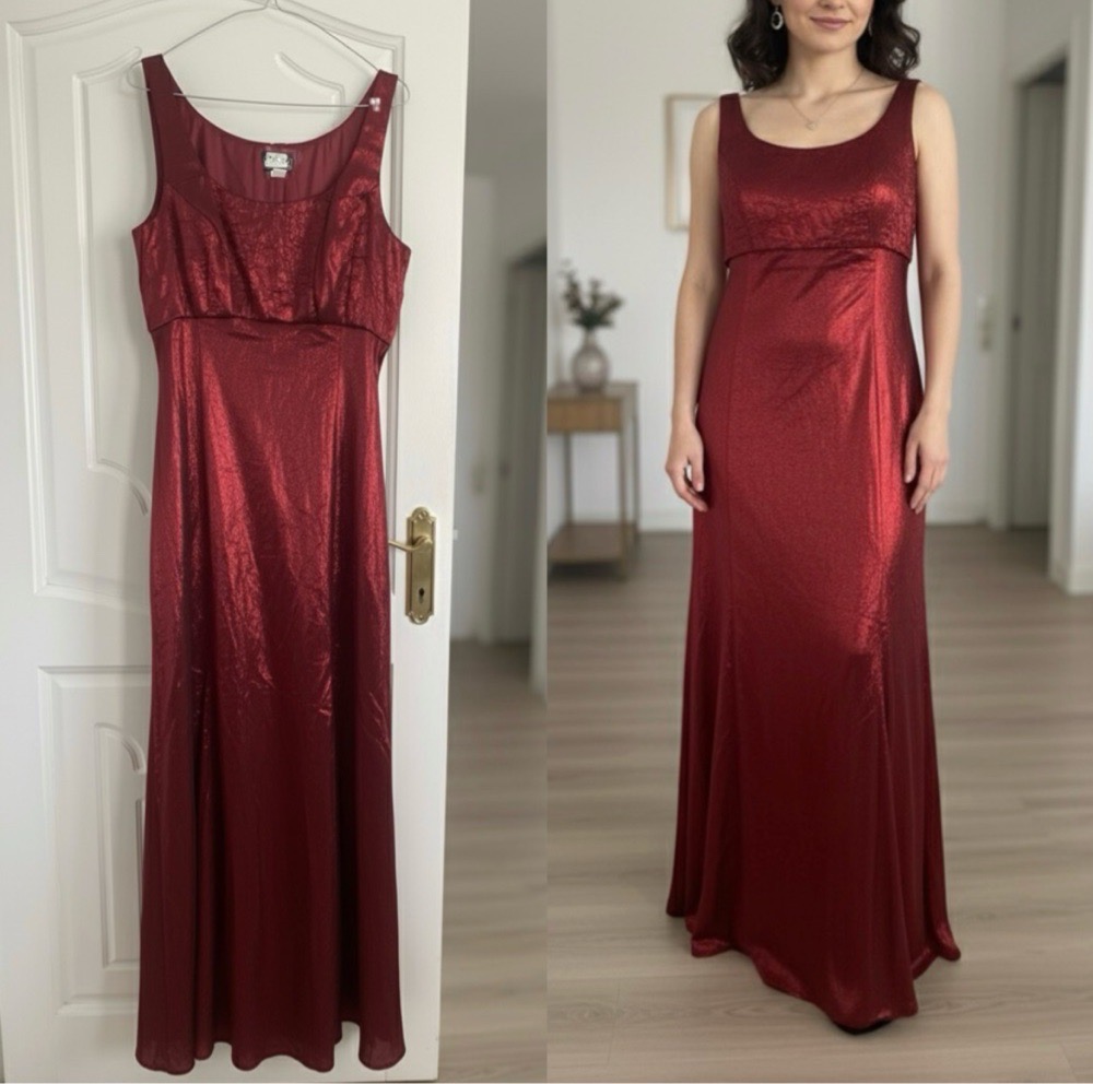 Robe de soirée longue rouge brillante 