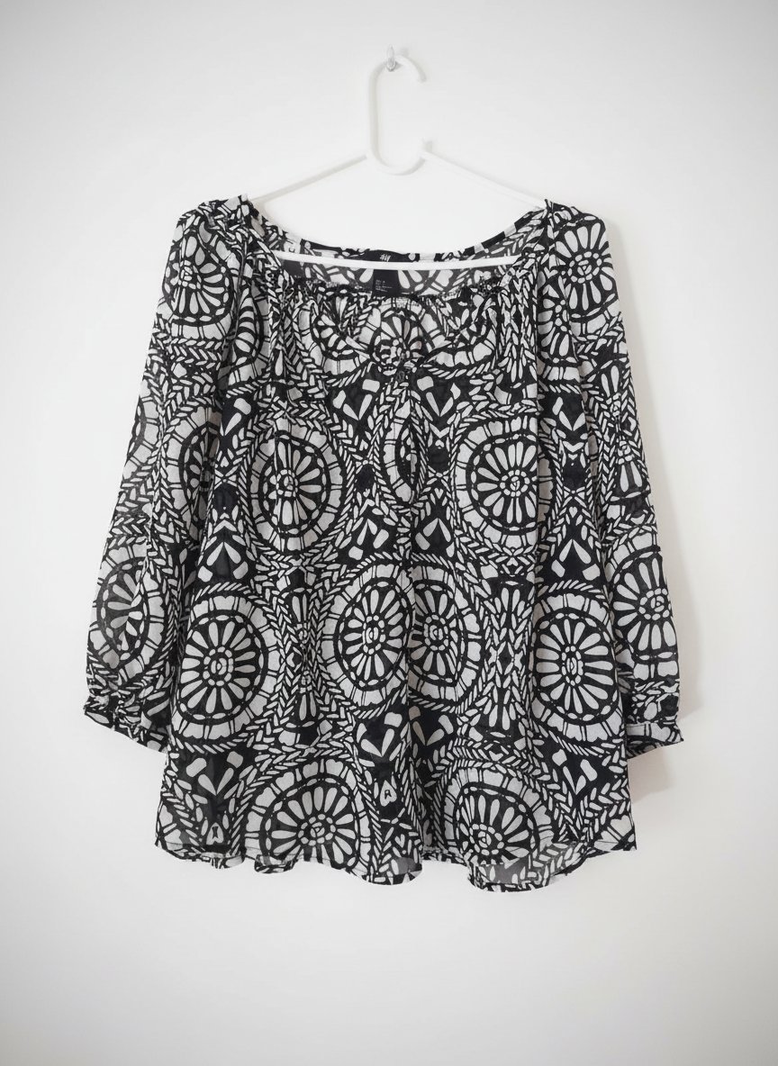 Tunique à motif noir et blanc _H&M