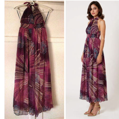 Robe soirée élégante en mousseline Taille empire 
