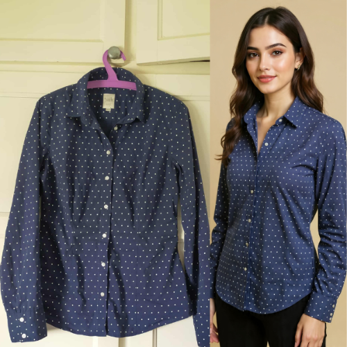 Chemise bleu Polka Dot