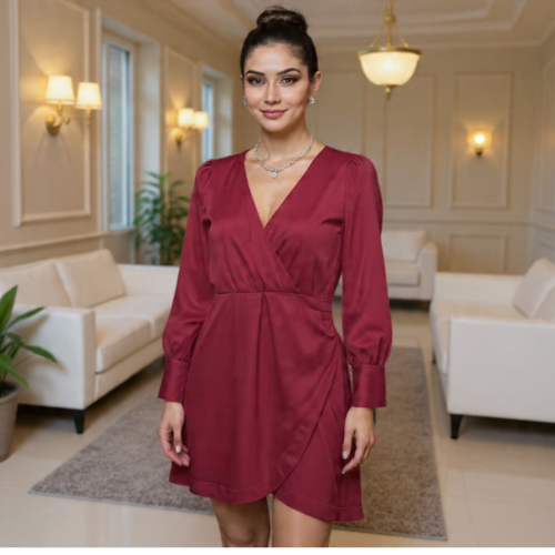 Robe soirée chic couleur rouge cerise 