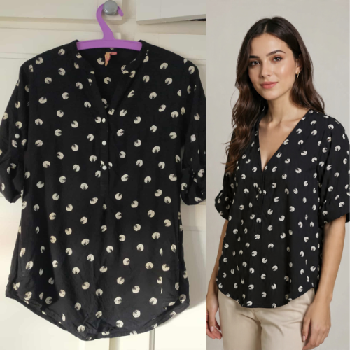 Chemise noire manche 3/4