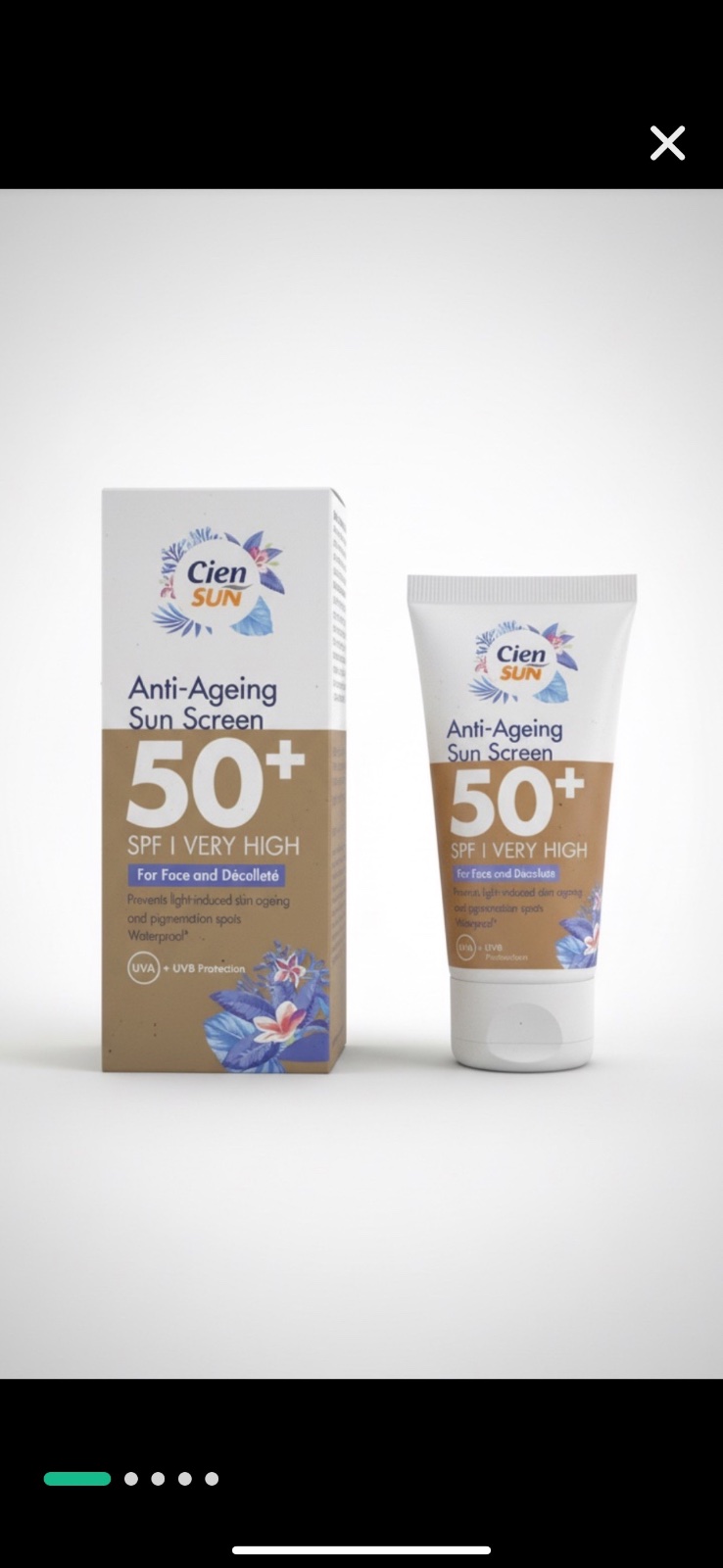 Ecrant solaire anti agening SPF 50+ waterproof