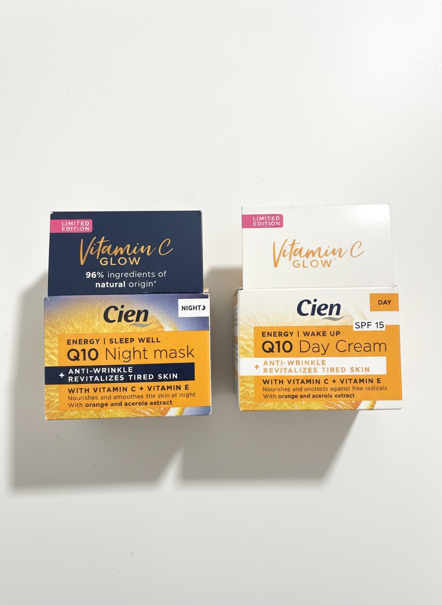 Un lot  Vitamin C Glow ( Q10 créme  de jour et Q10 masque de nuit ) Cien