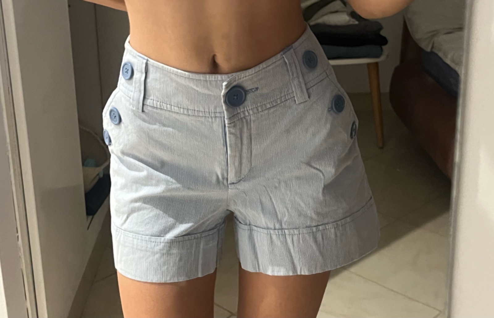 H&M short rayure bleu