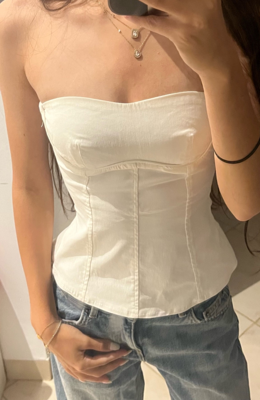 BERSHKA white corset 