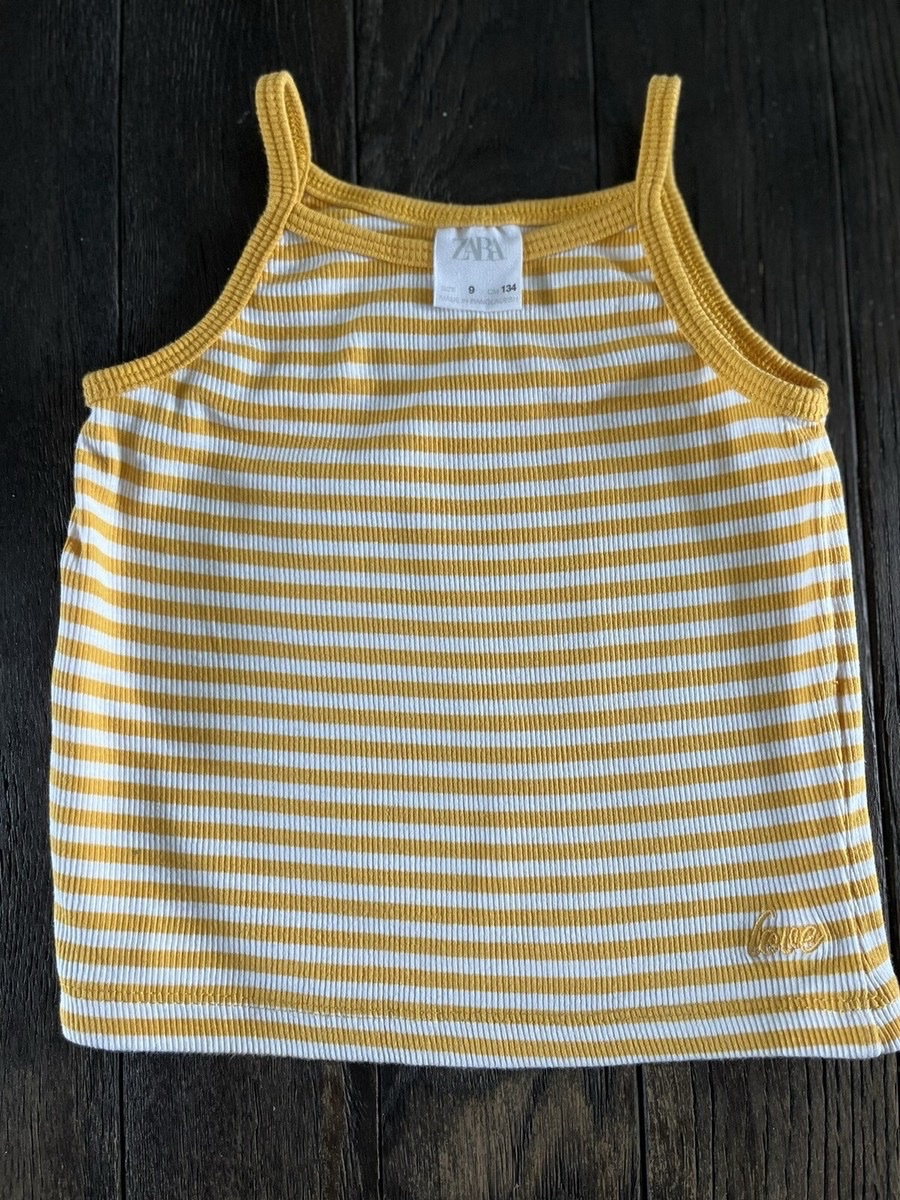 Zara kids yellow stripped t-shirt top