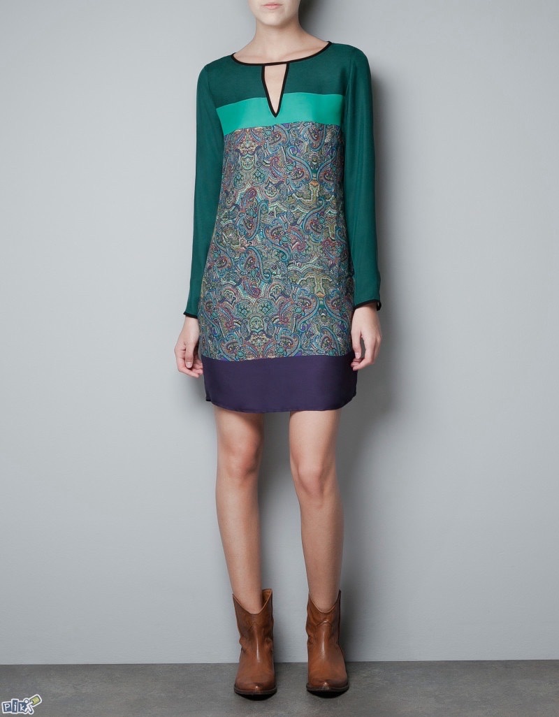Zara Basic Paisley Tunic Dress