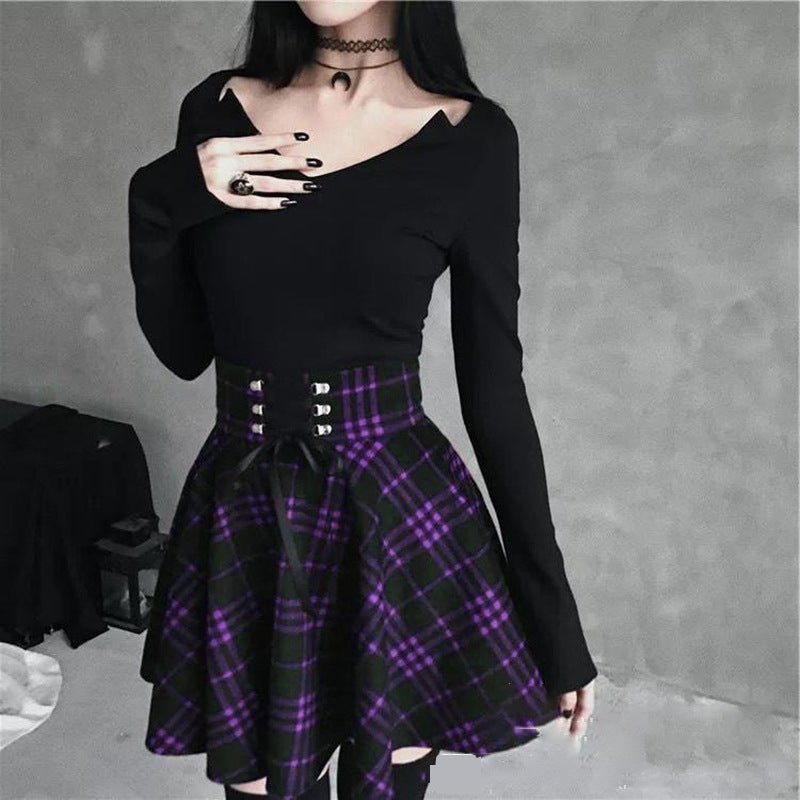 Pleaded korean goth skirt