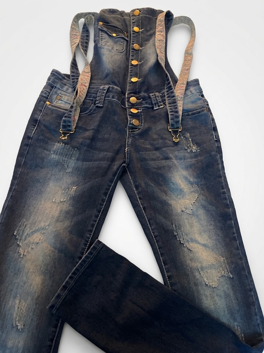 Salopette jeans pour fille