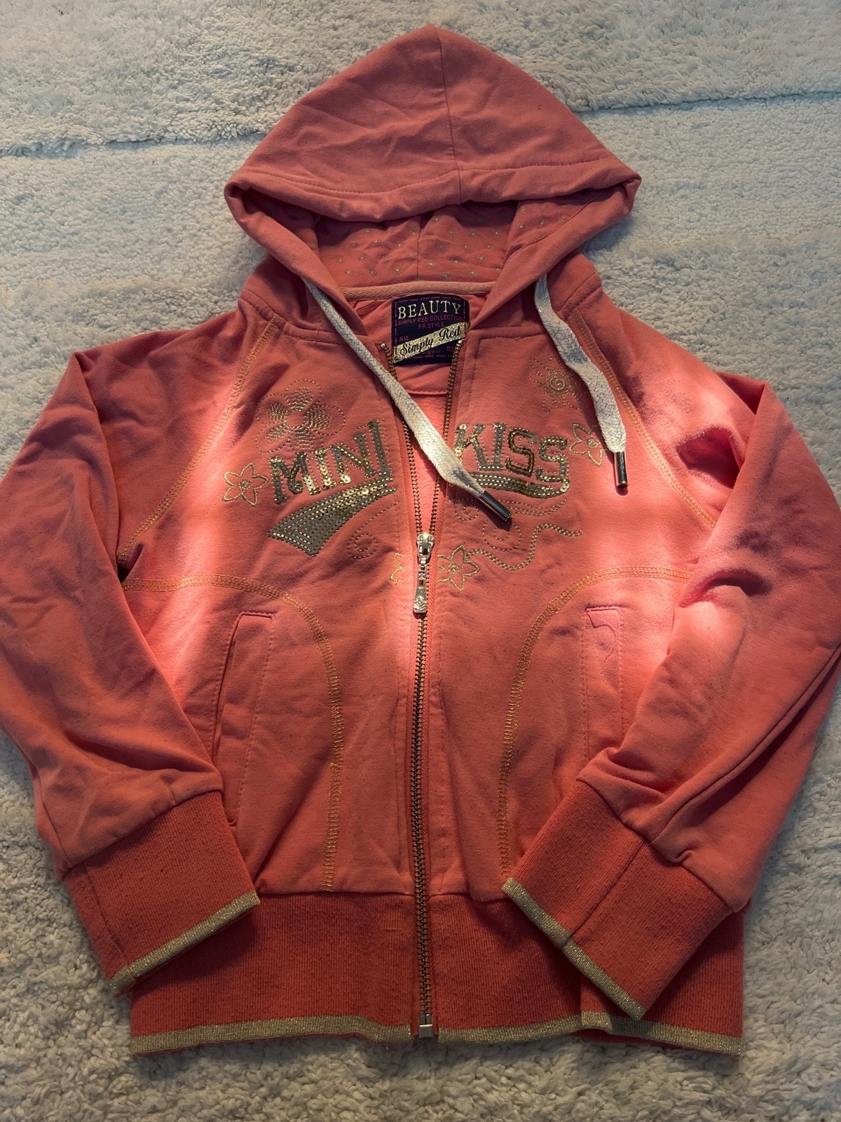 Veste coton coraille avec cappuche et poches