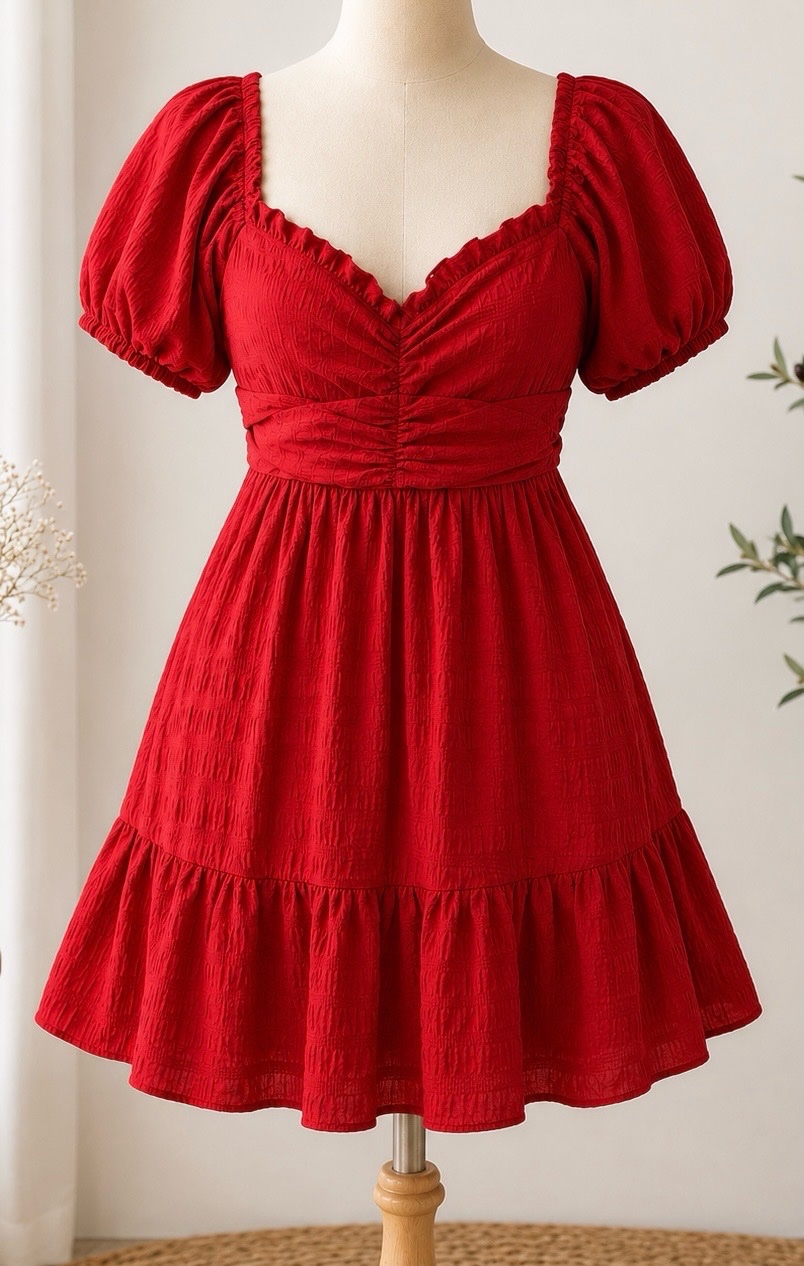 Eye-catching red mini dress ylabes M w L