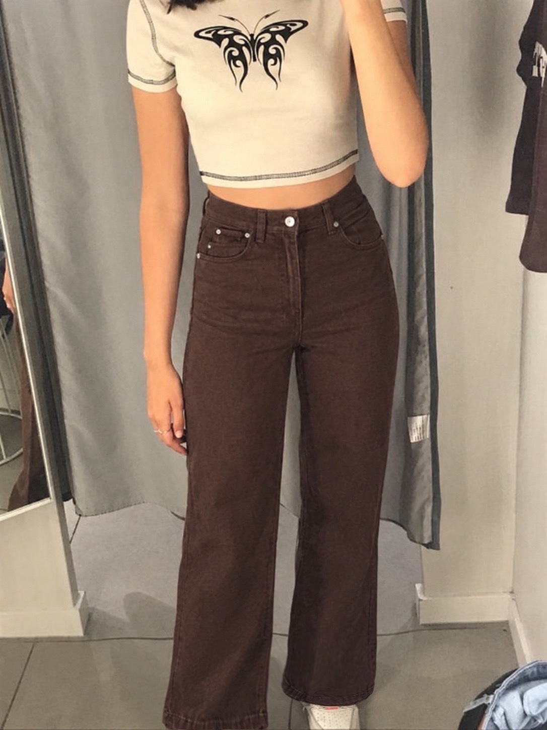 Brown straight pants