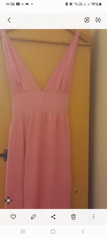Robe longue rose
