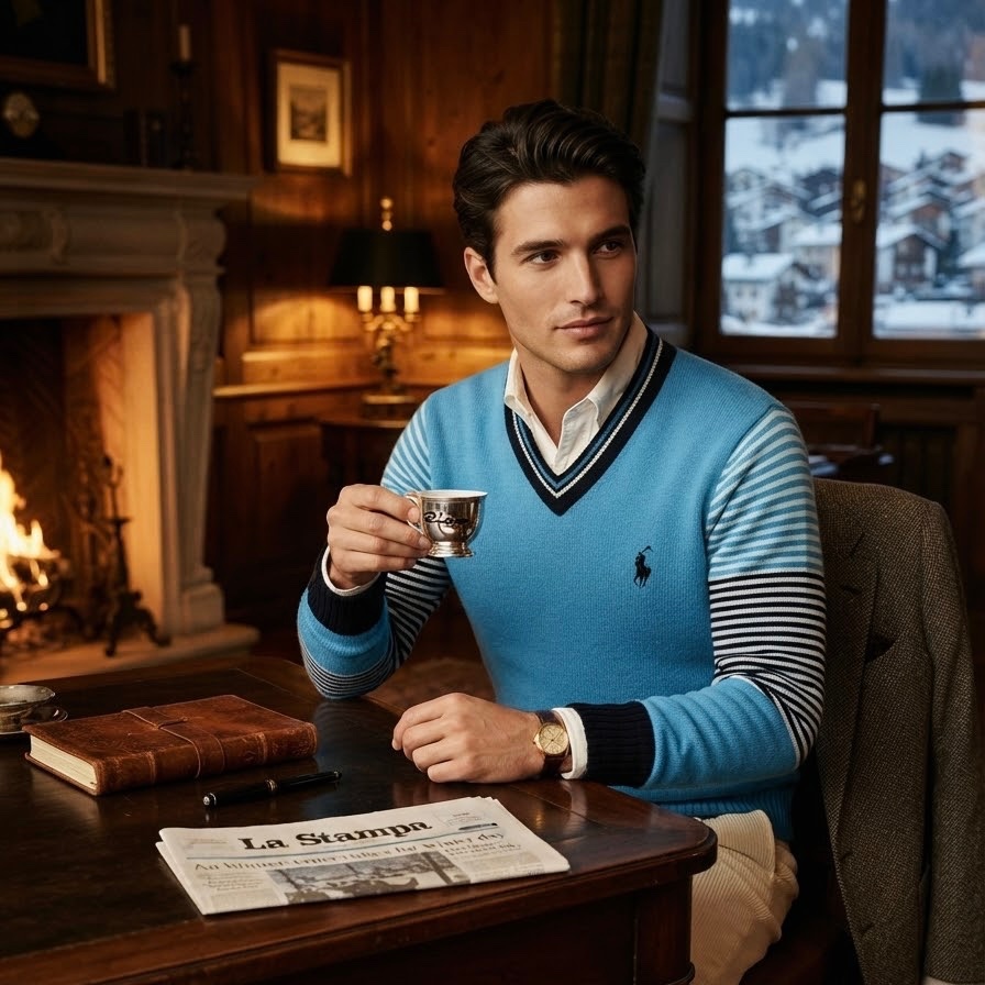 Polo blue man