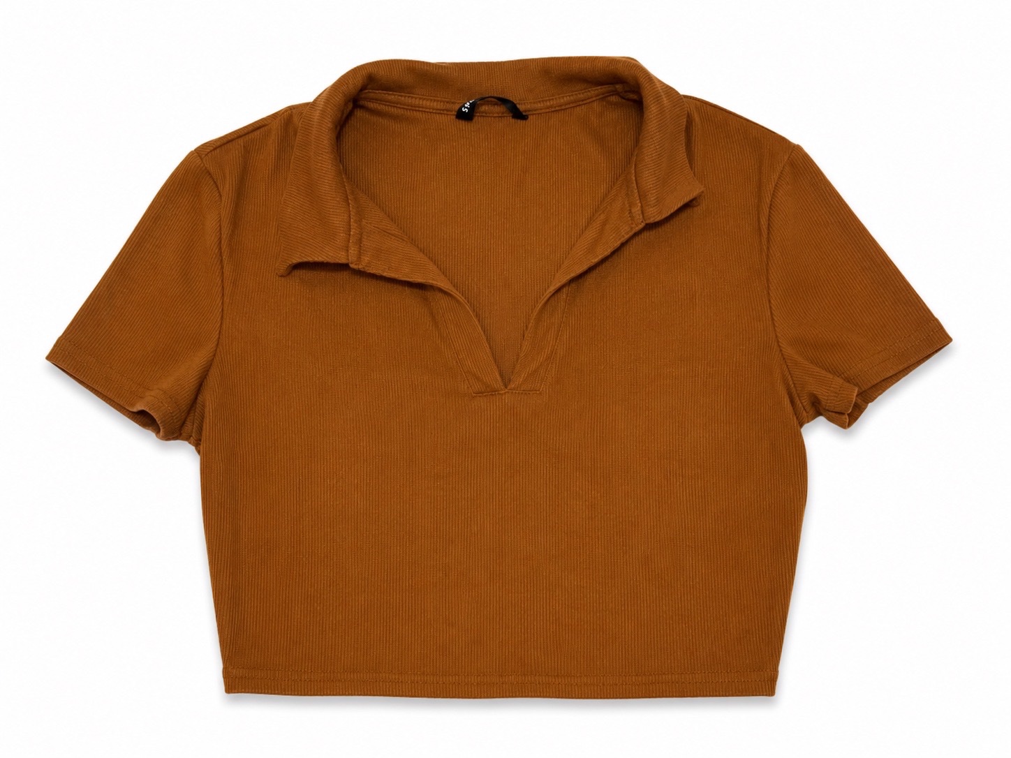Crop top marron côtelé SHEIN – Taille S