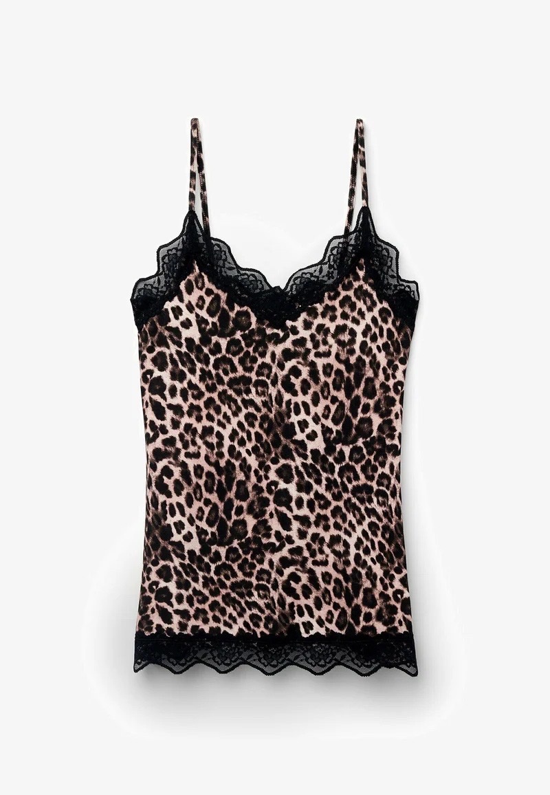 Débardeur dentelle à motif leopard  