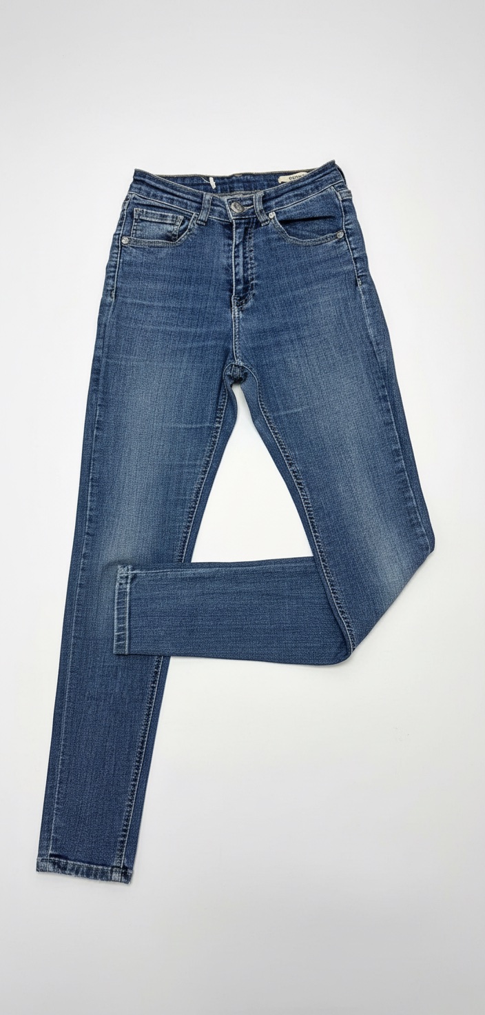 75% Cotton] Women’s Pocketed Skinny Casual Versatile Jeans Regular Waist