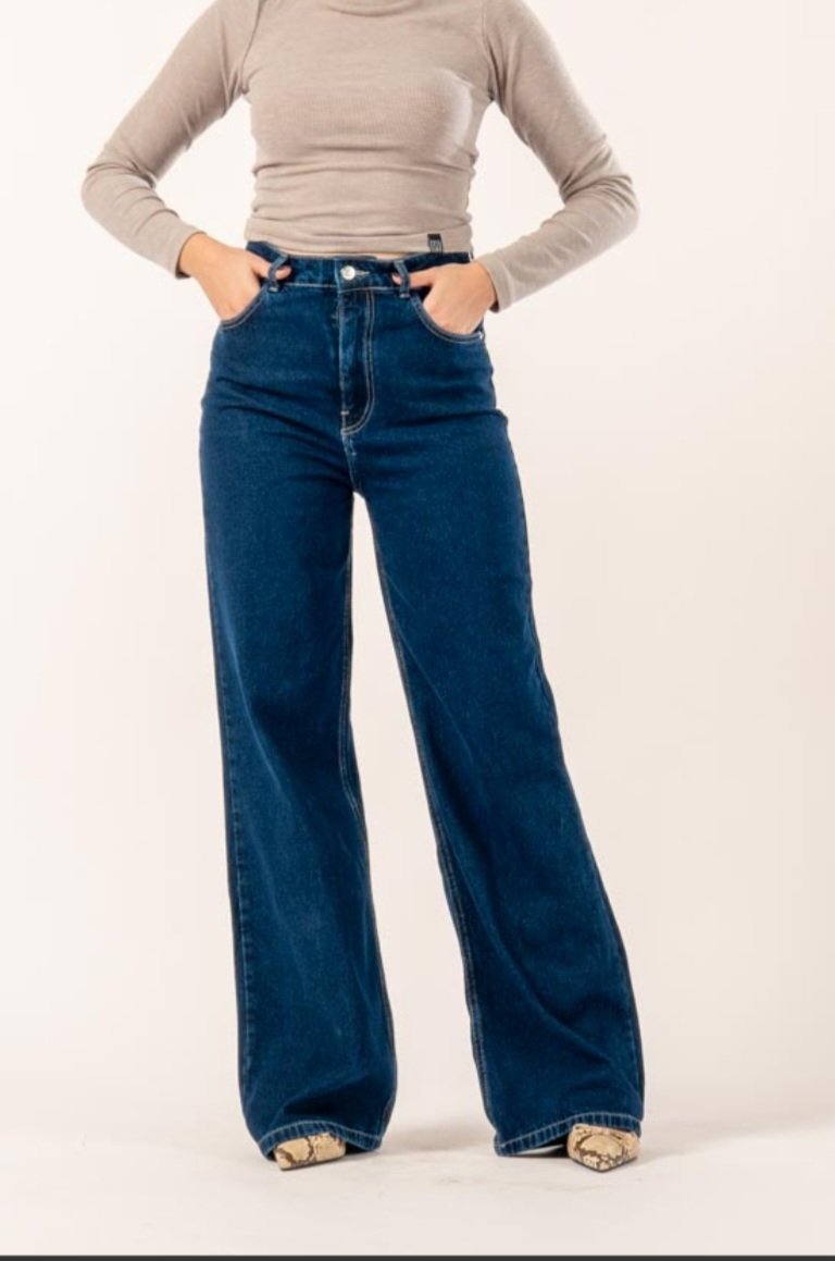 Wide leg jeans dark blue
