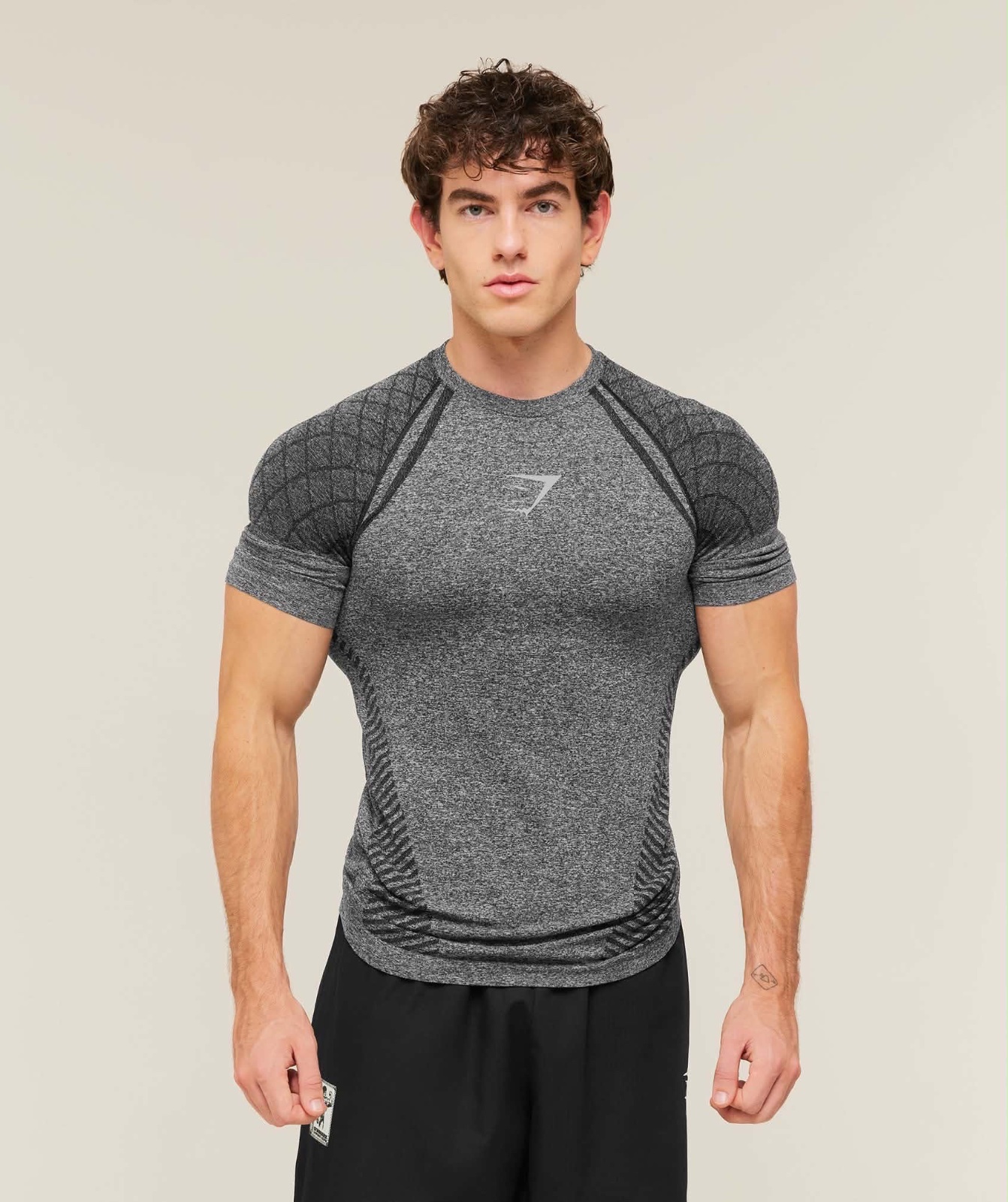 T-shirt Gymshark Devant Seamless Slim Fit - Gris Chiné