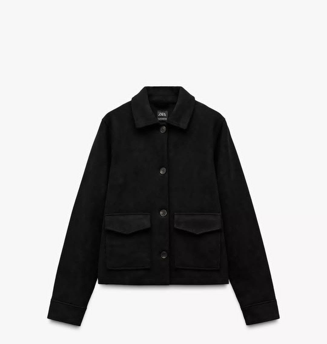 Veste dain noir zara 