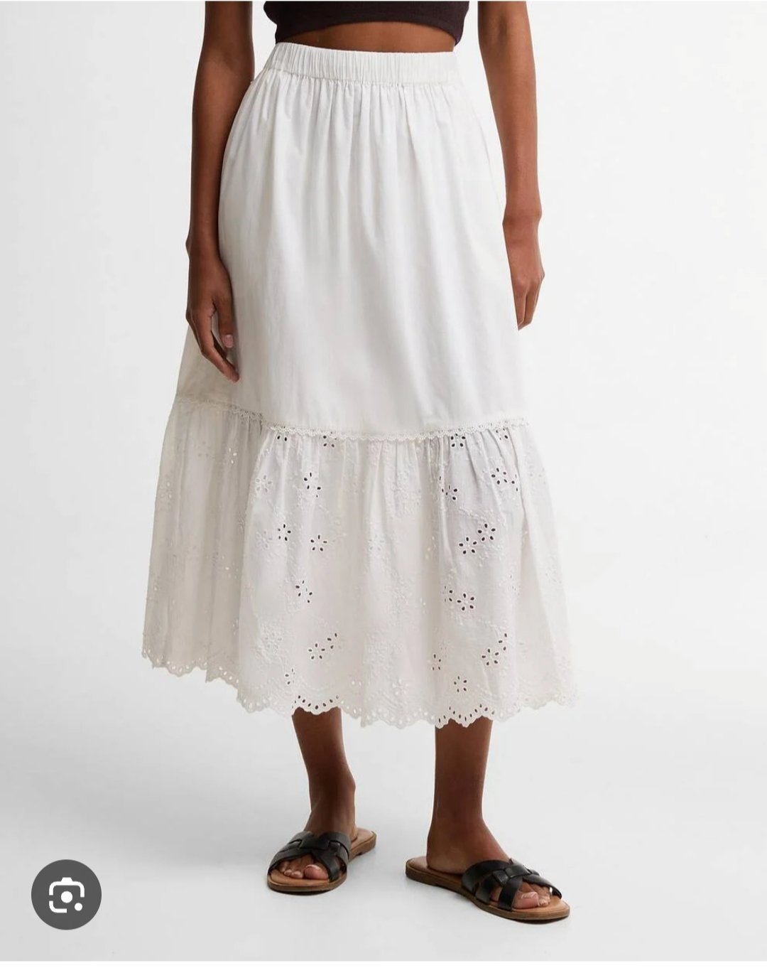 Jupe blanche broderie anglaise 